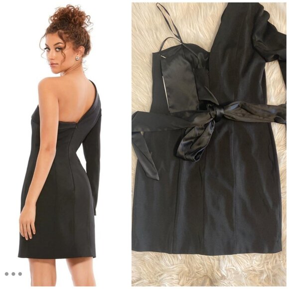 Glamorous short tuxedo dress by Mac Duggal. - Picture 2 of 10